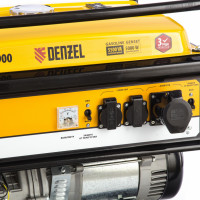 Генератор бензиновый ge-6900, 5,5 квт, 220в/50гц, 25 л, ручной старт// denzel