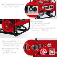 ЗУБР 5500 вт, бензиновый генератор (сб-5500)