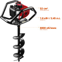 ЗУБР d 60 - 250 мм, 52 см3, 2 оператор, шнек в комплекте, мотобур (бензобур) (мб2-250 н)