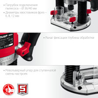 ЗУБР 1900 вт, 50 мм, универсальный фрезер (фм-1900)