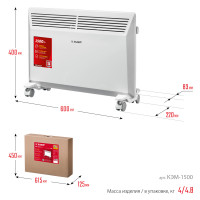ЗУБР м серия 1.5 квт, электрический конвектор (кэм-1500)