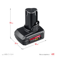 ЗУБР с1-12, 12 в, 4.0 а·ч, аккумуляторная батарея (акб-с1-12-4)