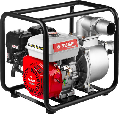 Мотопомпа бензиновая, ЗУБР збмп-1000, 1000 л/мин (60 м3/ч), патрубки 80 мм, напор 30 м, всасывание 8 м