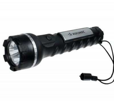 Фонарик космос 2056 LED 2*r20(d) влагозащищенный прорезиненный