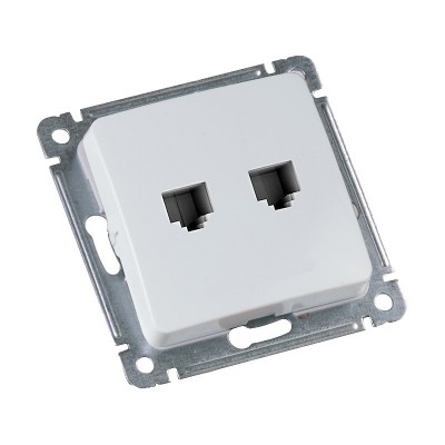Мастер розетка в рамку компьютерная rj-45 кат.5е, с/у, 2 гнезда, ip20, белая. рскк-440