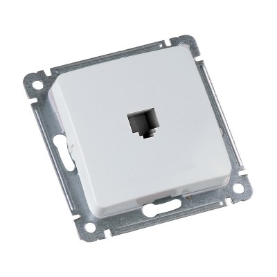 Мастер розетка в рамку телефонная rj-11 с/у, 1 гнездо, ip20, белая. рст-400