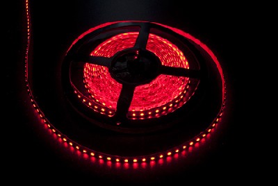 Светодиодная лента ledcraft smd 3528 9.6 ватт на метр 120 диодов на метр ip 33 красный