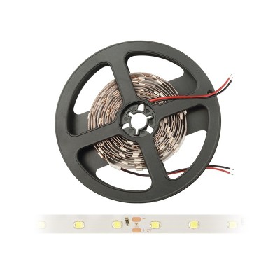Лента светодиодная smd2835 12в, 60led/м, 4,8вт/м, 200лм/м, 6500к, 5м, ip20
