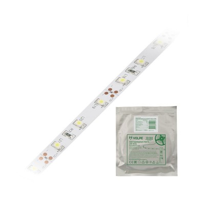 Лента светодиодная smd2835 12в, 60led/м, 4,8вт/м, 400лм/м, 6500к, 5м, ip20