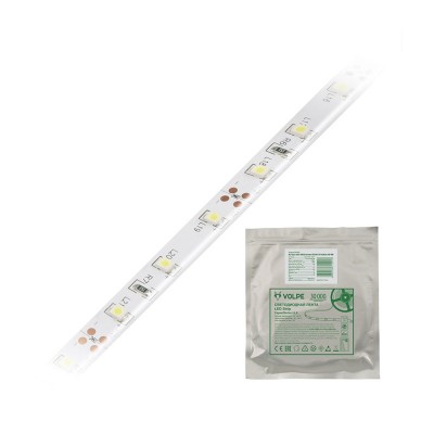Лента светодиодная smd2835 12в, 60led/м, 4,8вт/м, 400лм/м, 6500к, 5м, ip65