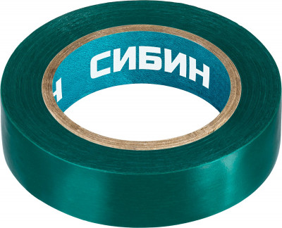 Сибин 15 мм х 10 м, 5 000 в, зеленая, изолента ПВХ (1235-4)
