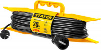 Stayer mf-207, пвс, 2 x 0.75 мм2, 20 м, 2200 вт, силовой удлинитель-шнур на рамке (55018-20)