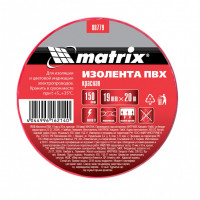 Изолента ПВХ, 19 мм х 20 м, красная, 150мкм// matrix