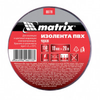 Изолента ПВХ, 19 мм х 20 м, черная, 150мкм// matrix