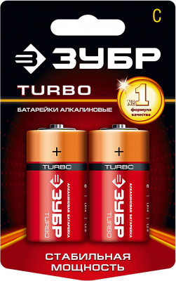 Щелочная батарейка 1.5 в, тип с, 2 шт, ЗУБР turbo