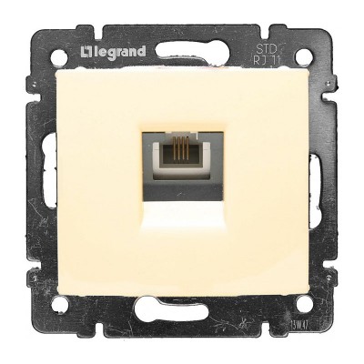 Валена розетка компьютерная rj-45 б/рамки с/у, 1 гнездо, кат.5е, ip20, бежевая. 695624