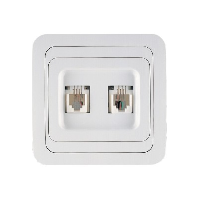 Мимоза розетка компьютерная rj-45 в сборе с/у, 2 гнезда, кат.5е, ip20, белая. 12036