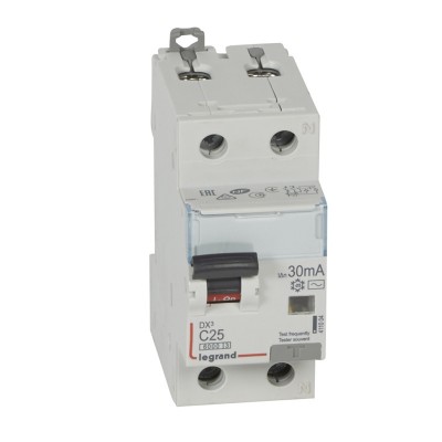 Легранд дифференциальный автомат (авдт) dx3 6ка, с 25а, 30ма, тип ас, 1p+n