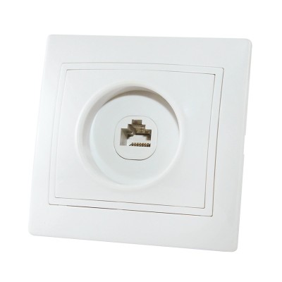 Таймыр розетка компьютерная rj-45 в сборе с/у, 1 гнездо, керамика, белая. sq1814-0021
