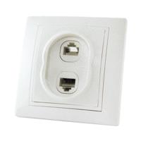 Таймыр розетка в рамку телефонная rj-11+комп.rj-45 с/у, 2 гнезда, ip20, керамика, белая. sq1814-0023