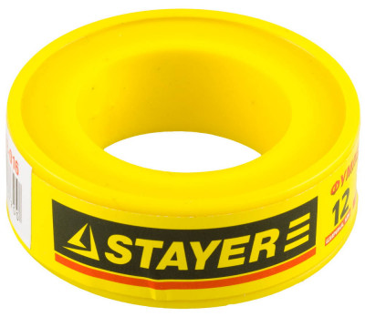 Stayer 0.075 мм х 12 мм х 10 м, 0.16 г/см3, фум лента (12360-12-016)