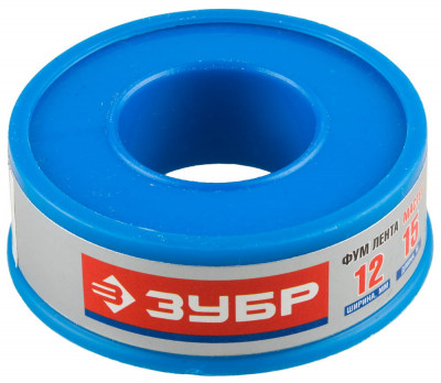 ЗУБР 0.1 мм х 12 мм х 15 м, 0.40 г/см3, фум лента (12373-12-040)