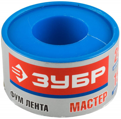 ЗУБР 0.1 мм х 25 мм х15 м, 0.40 г/см3, фум лента (12373-25-040)