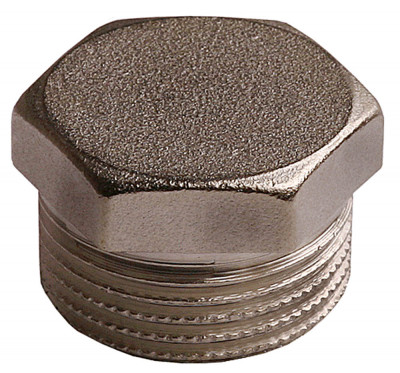 Заглушка general fittings никелированная латунь, 6-ти гранная головка, наружная резьба, 1
