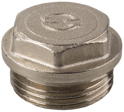 Заглушка general fittings, 6-ти гранная головка с прижимной шайбой, латунь, наружная резьба, 1