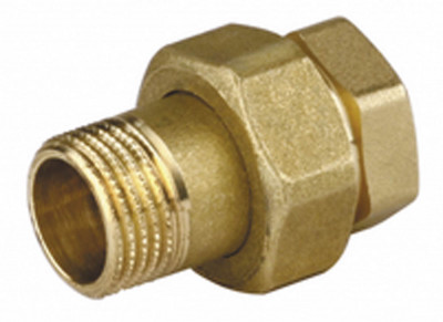 Соединитель general fittings прямой с накидной гайкой, латунь, г/ш, 3/4