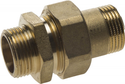 Соединитель general fittings прямой с накидной гайкой, латунь, ш/ш, 3/4