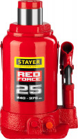 Stayer red force, 25 т, 240 - 375 мм, бутылочный гидравлический домкрат, professional (43160-25)