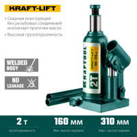 Kraftool kraft-lift, 2 т, 158 - 308 мм, бутылочный гидравлический домкрат (43462-2)