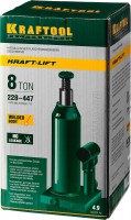 Kraftool kraft-lift, 8 т, 230 - 457 мм, бутылочный гидравлический домкрат (43462-8)