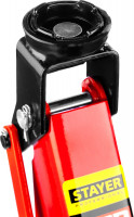 Stayer r-28 red force, в кейсе, 2 т, 130 - 350 мм, подкатной домкрат для легковых а/м, professional (43153-2-k)