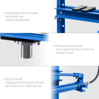 ЗУБР пгн-12, 12 т, гидравлический пресс с гидронасосом и манометром, профессионал (43072-12)