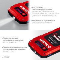 ЗУБР апу-400, 12 в, макс. 400 а, аккумуляторное пусковое устройство (59322)
