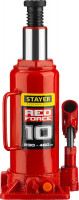Stayer red force, 10 т, 230 - 460 мм, бутылочный гидравлический домкрат, professional (43160-10)