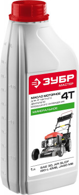 Масло ЗУБР, для 4-х тактных двигателей, минеральное, класс sae 30, 1л