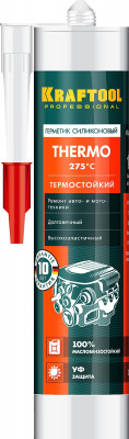 Kraftool thermo 300 мл красный, термостойкий силиконовый герметик (41259)