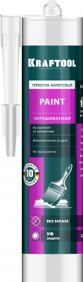 Kraftool paint, 300 мл, белый, универсальный акриловый герметик (41251-0)