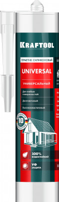 Kraftool universal, 300 мл, белый, универсальный силиконовый герметик (41253-0)