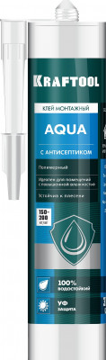 Kraftool aqua, 310 мл, белый, водостойкий монтажный клей (41345)