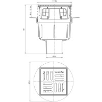 Трап вертикальный регул pp дн50 нерж.решетка100х100мм сух ани пласт tq5702