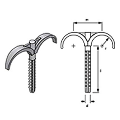 Крюк двухсторонний дн16-32, l=6см 1013139 mlc uponor