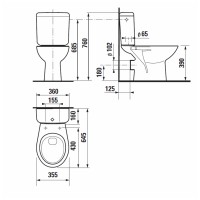 Унитаз компакт zeta бел 2/реж 2539.6 9327.2 г/выпуск в/к jika