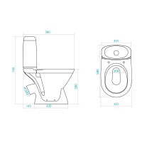 Унитаз компакт римини бел к/выпуск н/подвод в/к 2/реж 1.wh30.2.130 сантек