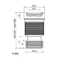 Гофра для унитаза ани дн110 l=240-480мм ани пласт k828