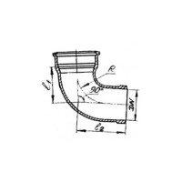 Колено чугун канал б/н ду150х90гр гост 6942-98