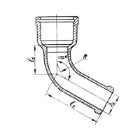 Отвод чугун канал б/н ду150х135гр гост 6942-98